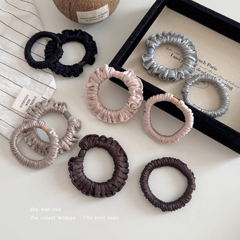 Bộ dây buộc tóc Satin mới Bộ nhẫn tóc nữ đơn giản