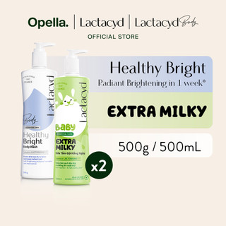 Bộ 1 Sữa tắm Lactacyd Healthy Bright làm đều màu da + 1 Sữa Tắm Gội Trẻ Em Lactacyd Milky 500ml