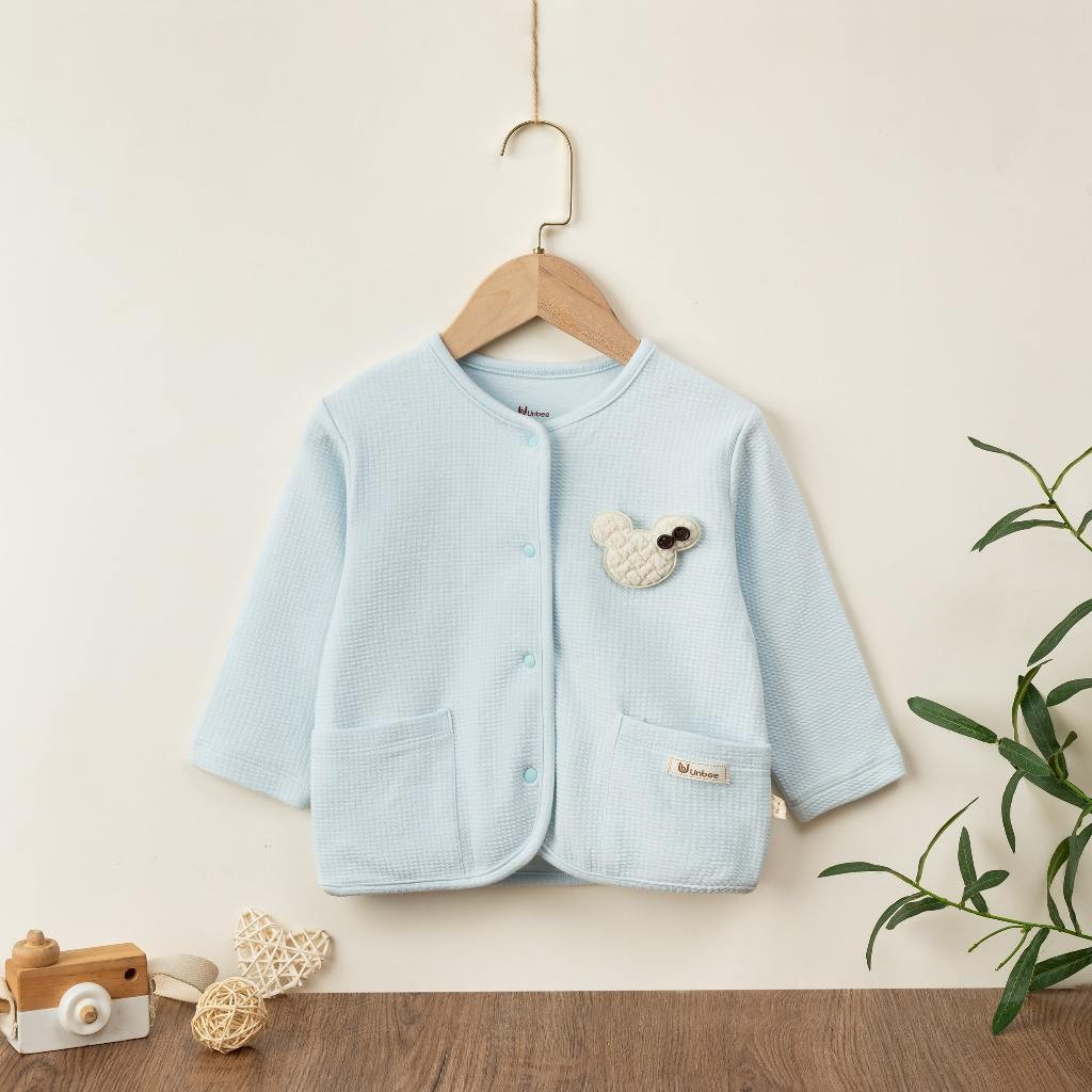 Áo khoác thu đông cho bé UNBEE chất nỉ xốp Hàn phối cổ ren điệu đà - Áo khoác cho bé 6 tháng -3 tuổi