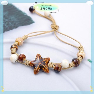 ZMONH Vintage Ngôi Sao Gốm Dây Vòng Tay Cho Nữ Cô Gái Ngọt Ngào Phong Cách Bohemian Có Thể Điều Chỉnh Lắc Tay Trang Sức Phụ Kiện Quà Tặng