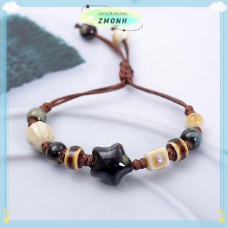 ZMONH Vintage Ngôi Sao Gốm Dây Vòng Tay Cho Nữ Cô Gái Ngọt Ngào Phong Cách Bohemian Có Thể Điều Chỉnh Lắc Tay Trang Sức Phụ Kiện Quà Tặng