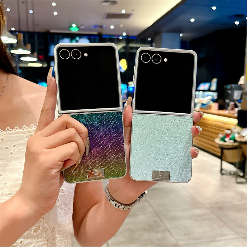 Ốp Điện Thoại Họa Tiết Dệt Gradient Cho Samsung Galaxy Z Flip 7 Flip 6 Flip 5 Flip 4 Z Flip 7 6 5 4 3 Ốp Lưng Bảo Vệ