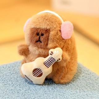 Đồ chơi búp bê sang trọng WOAY, Chủ đề tiệc Capybara Móc khóa nhồi bông, Kích thước nhỏ mềm mại với dụng cụ Động vật dễ thương Anime Đồ chơi lông tơ Trang trí ngày lễ