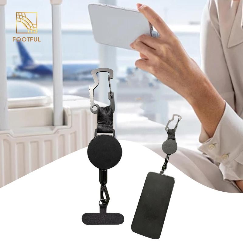 Dây đeo chìa khóa có thể thu vào Dây đeo điện thoại Tab Tether để trượt tuyết ngoài trời Đi bộ đường dài