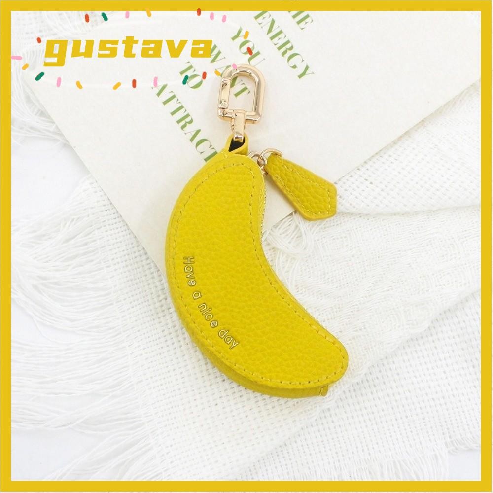 Ví đựng tiền xu GUSTAVA, Móc khóa ví Mini hình quả chuối trái cây, Túi đựng chìa khóa đa chức năng Túi đựng tai nghe Mặt dây chuyền