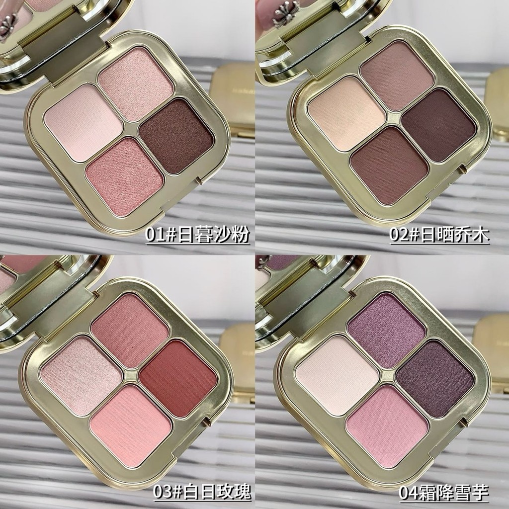 Kakashow Bảng Phấn Mắt Màu Pha Lê Trong Suốt Mịn Nhấp Nháy Tinh Tế Ngọc Trai Màu Mờ Kết Xuất Không Khí