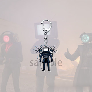 Cool Anime Skibidi Toilet Acrylic Keychain Keyring Figure Skibidi Dop Toy Pendant For Men Women Backpack Funny Jewelry