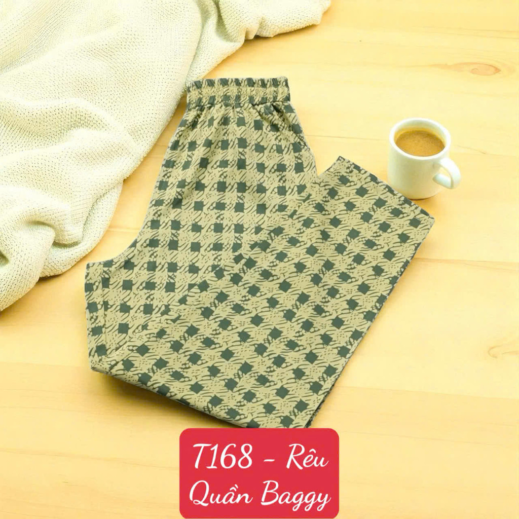 T168 Quần Baggy - Vải Lụa Mango - Dài quần 92cm - Ống 16cm