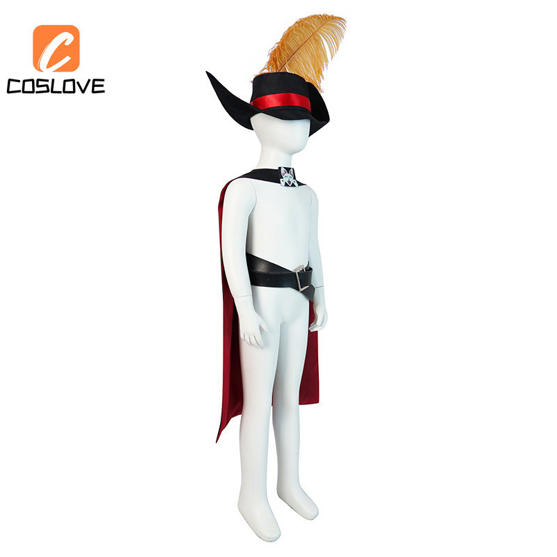 Anime Puss in Boots 2 Mèo Cosplay Quần Áo Trọn Bộ Trang Phục Trang Phục Cho Trẻ Em Áo Dài Có Mũ Halloween Đảng Cosplay
