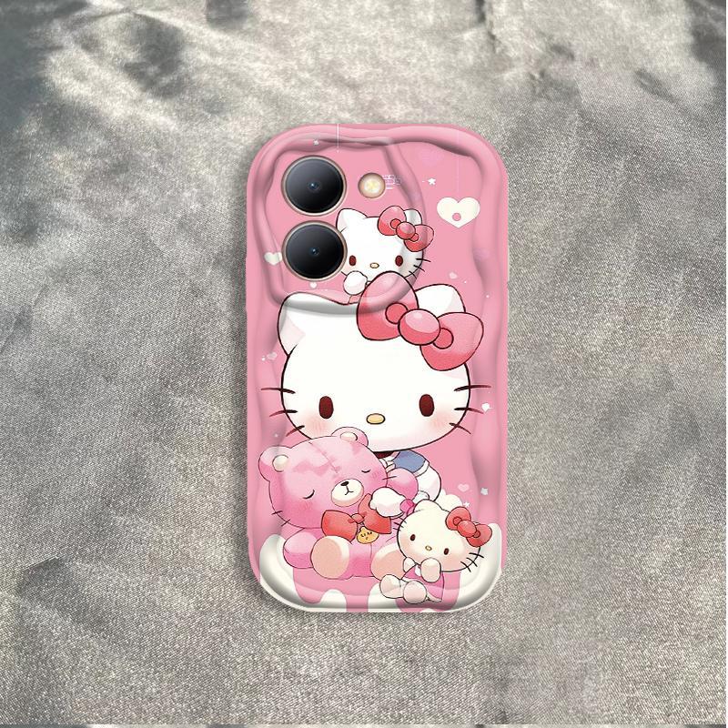Vỏ Silicon Hoạt Hình Cho VIVO Y28 Y36 4G Y27S Bảo Vệ 3D Vỏ Điện Thoại Mềm TPU Kitty Sinh Viên Chống Sốc