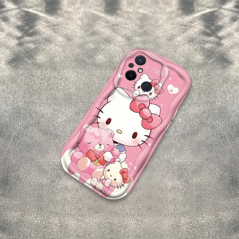 Vỏ Silicon Hoạt Hình Cho Redmi 12C POCO C55 Phụ Kiện 3D Vỏ Điện Thoại Mềm TPU Kitty Sinh Viên Chống Sốc Ốp Lưng
