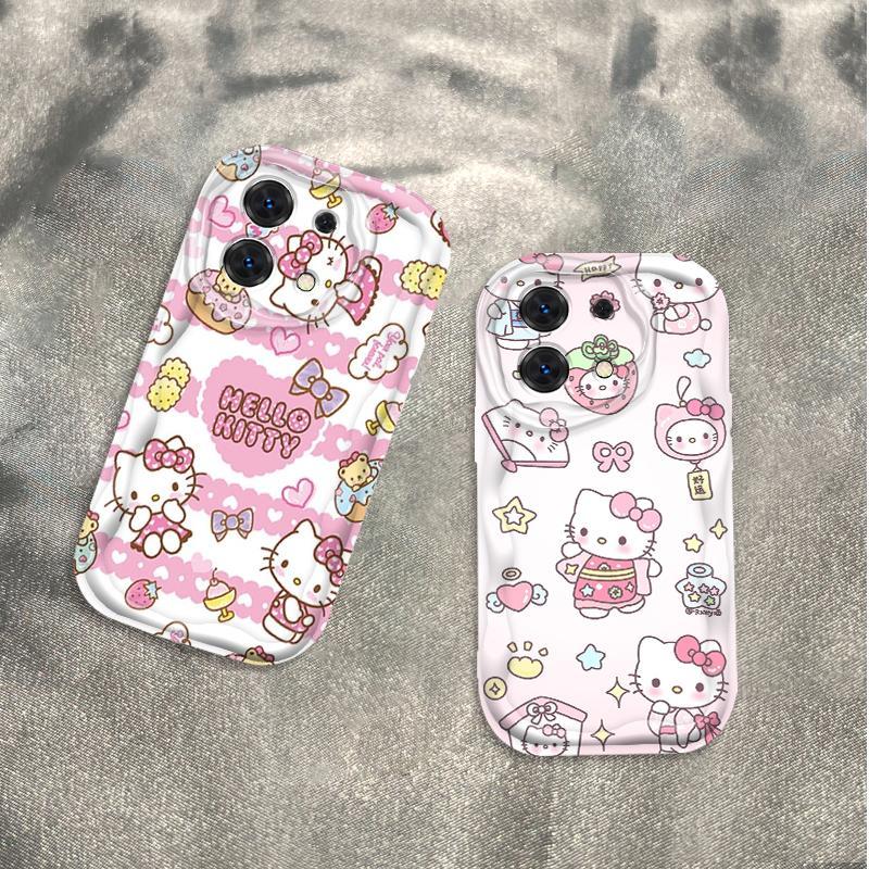 Ốp Silicon Hoạt Hình Cho Redmi Note 13 Pro 4G 5G POCO M6 Pro 4G Ốp Điện Thoại Mềm 3D Kem TPU Kitty Girl Sinh Viên Ốp Lưng Chống Sốc