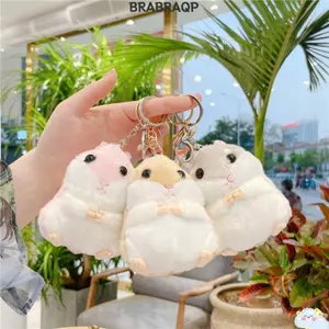 BRBRAA Hamster Búp Bê Móc Khóa, Búp Bê Sang Trọng Dễ Thương Sang Trọng Móc Khóa, Đồ Chơi Sáng Tạo Hoạt Hình Túi Đi Học Móc Khóa Nam Nữ