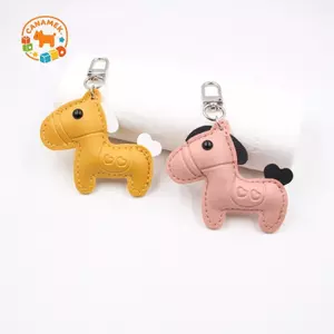 CANAMEK Thời Trang Dễ Thương Nữ Nam Hoạt Hình PU Ngựa Móc Khóa Xe Móc Khóa Túi Mặt Dây Chuyền Quyến Rũ Da Động Vật Keyfob Chị Bestie Người Bạn Quà Tặng CSF