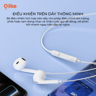 Olike E207 Tai Nghe Có Dây Bán In-Ear Tai nghe có dây iPhone 3.5mm/Lightning/Type-C Có Mic Gọi HD Âm Thanh HiFi Bass Sâu Chống Trễ Cho iPhone Samsung Xiaomi OPPO Huawei Điện Thoại Laptop PC Máy Tính Bảng