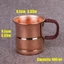 WANYEDI Moscow Water Mule, Tay cầm dệt dung tích 400ml Cốc đồng nguyên chất, Thiết kế dày dặn Bộ đồ ăn cấp thủ công Moscow Mule Cup Sử dụng tại nhà