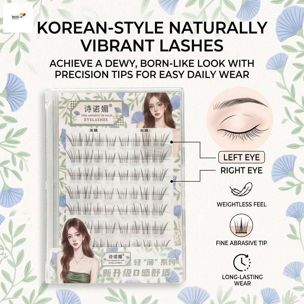 Lông mi giả tự nhiên phong cách Hàn Quốc dành cho nữ C Curl Fiber Mi 9-13mm