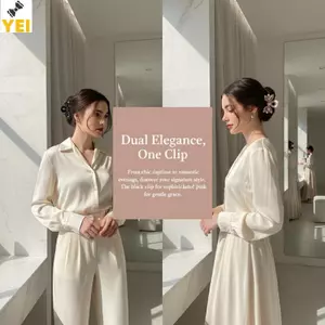 < YEI > Kẹp Tóc Nửa Pha Lê Tinh Tế Đính Kim Cương Giả Bên Kẹp Tóc Cá Mập Cho Nữ Mới