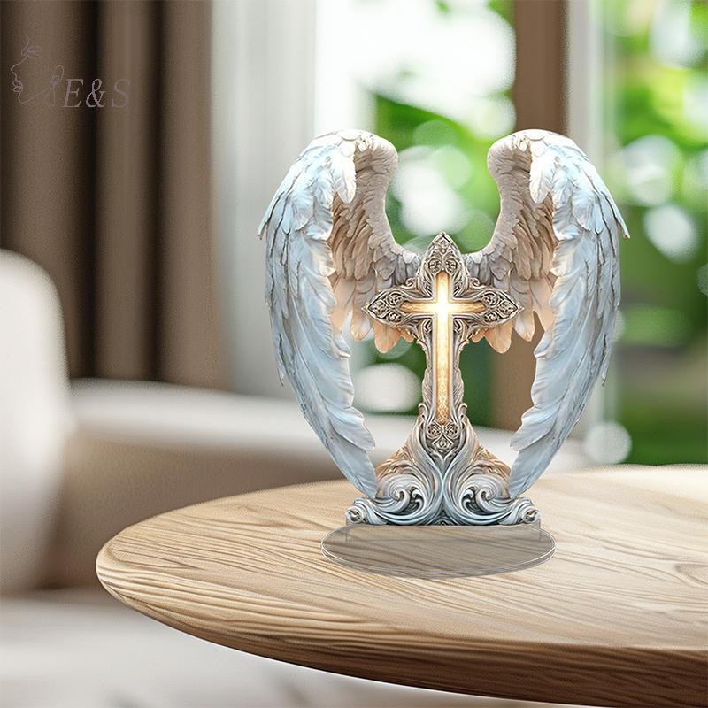 Strongaroetrtomj Trái Tim Chúa Giêsu Thiên Thần Có Đế Acrylic Truyền Thống Tôn Giáo Nghệ Thuật Để Bàn VN