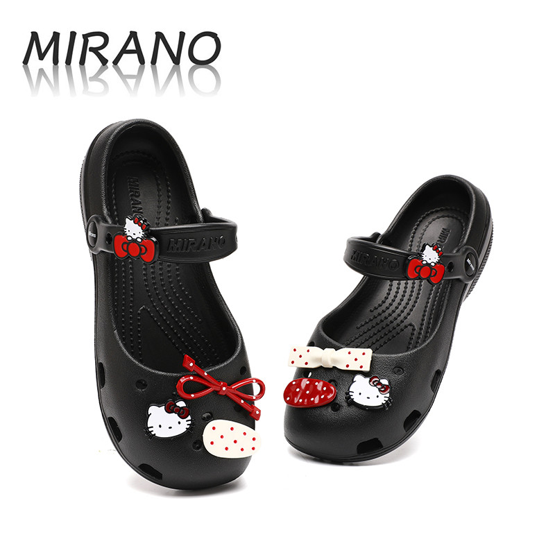 Mirano Nữ Mary Jane Giày Chất Liệu EVA Cao Cấp Decal Charm Siêu Nhẹ Chống Trơn Trượt Lỗ Giày