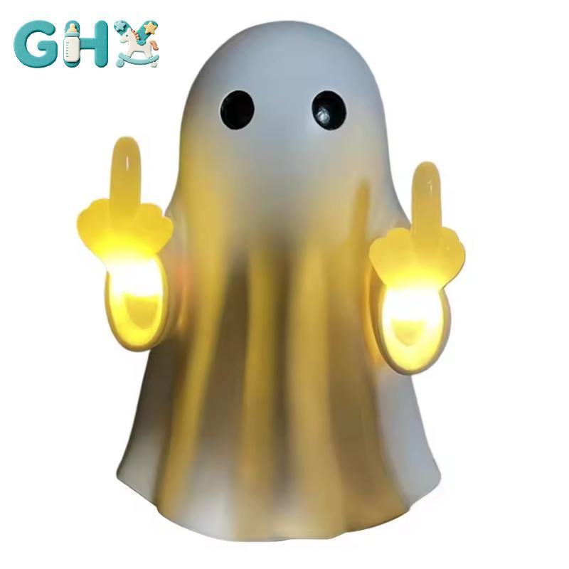 GHX 3D Ngón Giữa Dễ Thương Ma Đèn Ngủ Halloween Nhựa Ma Các Bức Tượng Ngộ nghĩnh Dễ Thương Cho Gia Đình Prank Quà Tặng 2025 Trang Trí Halloween VN