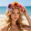 Băng đô hướng dương dành cho nữ Phụ kiện tóc dự tiệc bên bờ biển Boho