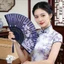 Cổ Lụa Gấp Quạt Nữ Đầu Lụa Phong Cách Trung Hoa Vừa Cao Cấp Quạt Bán Trong Suốt Gấp Di Động Thủ Công Vũ Quạt