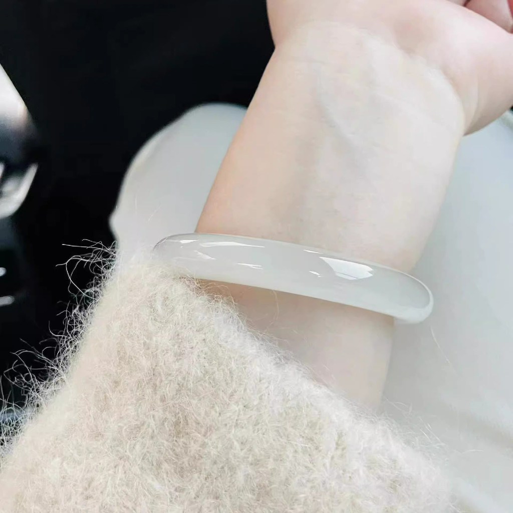 Vòng tay đá mắt mèo trắng băng 10mm
