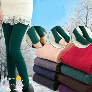 Quần legging lông cừu TOPTOOLCX Nhiệt toàn ấm áp Quần lót nữ dày