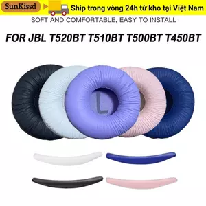 Đệm Tai SUNKISSD, Miếng Đệm Tai Nghe Mềm Mại Thoải Mái, Băng Đô Thay Thế Bọt Bền Cho T520BT T510BT T500BT T450BT Phụ Kiện Tai Nghe