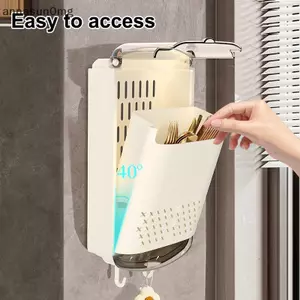 AA Chopsti Hộp Bảo Quản Không Rỉ Treo Tường Thìa Nhà Bếp Lưu Trữ Ra Bộ Đồ Ăn Thoát Lưu Trữ Buet VN