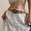 Dây thắt lưng dệt IFASIN, Thắt lưng ống hút khóa tròn, Thắt lưng bện rộng thủ công Boho Hollow Out cho ngày lễ