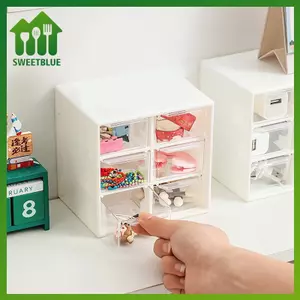 SWEET Trong Suốt Bảo Quản Ngăn Kéo Nhựa Bông Tai Trang Sức Tổ Chức Ngăn Kéo Hộp Mini Ngăn Kéo Để Bàn Tổ Chức Văn Phòng Phẩm Lưu Trữ n