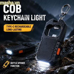 Đèn làm việc, Dụng cụ mở chai Đèn pin móc khóa có thể sạc lại USB, Đèn lồng khẩn cấp Mini LED di động đa chức năng ngoài trời