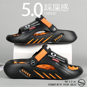 Dép Dừa Dép Nam Mùa Hè Chống Trơn Trượt Mặc Bên Ngoài Shit-stepping Dép Lái Xe Kép Kích Thước Lớn Lỗ