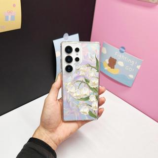 Dành Cho Samsung s26 Ultra S25 FE S25 Ultra Ốp Lưng S24 Ultra S24 FE Hoạt Hình Dễ Thương A56 17 16 15 14 13 12 pro max Từ S23 Siêu Cứng gợn Sóng Trong Suốt Lá Thơm