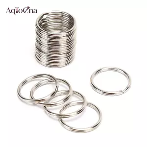 AqToCna 100 Cái / lốc Móc Chìa Khóa DIY Kim Loại Chìa Khóa Chia Nhẫn Vòng Kim Loại Móc Khóa AqToCna