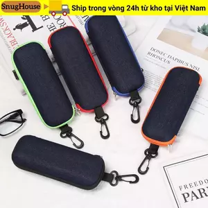SNUGHOUSE Dây Kéo Kính Mắt Hộp Kính Mát Vải Denim Bảo Vệ Kính Mắt