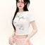 Áo thun ngắn tay ngắn Cotton nguyên chất Top Dopamine nơ in hình gấu ngắn nữ ngắn