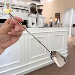 Muỗng trà cà phê bằng thép không gỉ Lưới vàng đỏ Bữa tối tay cầm dài Khuấy tráng miệng Muỗng mật ong cho phụ kiện nhà bếp Tiện ích ELWW