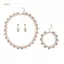 PNPIA- 3 Cái / bộ Thời Trang Retro Nữ Bộ Trang Sức Kim Cương Giả Ngọc Trai Nhân Tạo Tiệc Cưới Cưới Nelace Vòng Tay Bông Tai