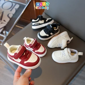 Giày cao cổ bé phối hai màu dây dính đế dày chống trượt | Đi học chơi ngoài trời hàng ngày cho bé trai gái