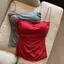 ECK Gợi Cảm Chắc Chắn Xếp Ly Xe Tăng Camisole Nữ Mùa Hè Spaghetti Dây Không Tay Áo HOT