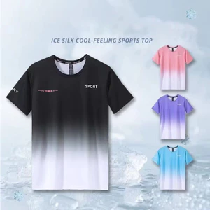 Yonex Mùa Hè Ice Silk Khô Cầu Lông Thể Thao Tay Ngắn Nam Nữ Giải Trí Ngoài Trời Huấn Luyện Thể Thao Hợp Thời Trang Nửa Tay Top