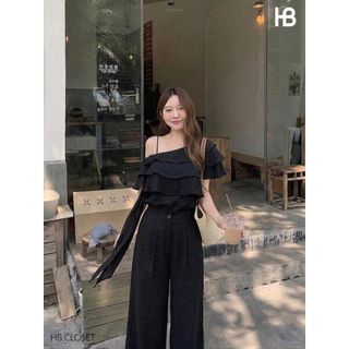 HB - Set Áo Trễ Vai Tầng Bèo Thả Tà Sang Chảnh Mùa Hè S158