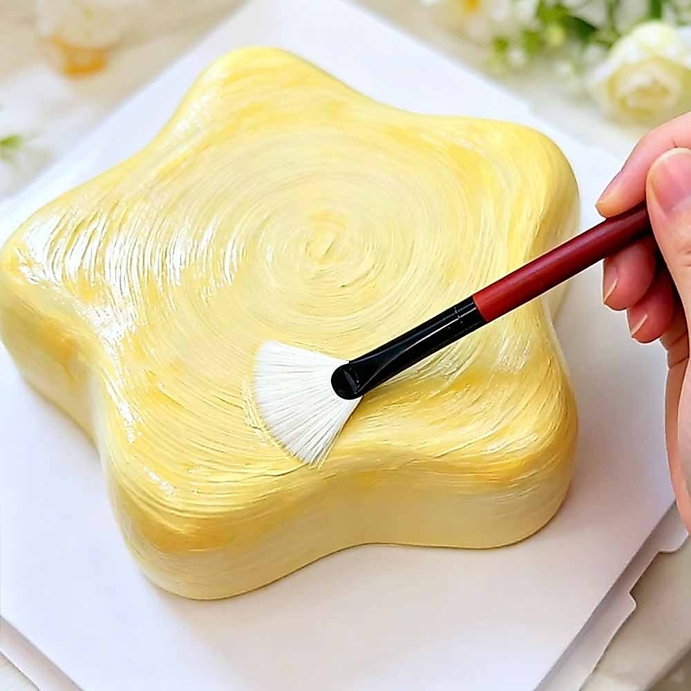 Bàn chải quạt len đồ trang trí bánh Buttercream – Tổng chiều dài 16,8cm, Chiều rộng lông 3.0cm – Bàn chải len tự nhiên mềm mại dành cho các hoạ tiết, lông thú, cỏ, hạt gỗ trên bánh kem