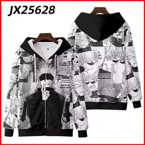 GC1 Jujutsu Kaisen Anime Áo khoác 3D Áo khoác dài tay Cosplay Gojou Satoru Unisex Top Áo Hoodie thời trang Áo khoác ngoài Pl