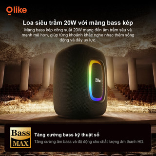 Olike SV16 Loa Bluetooth 20W Loa Bluetooth Bass Mạnh RGB Bluetooth 6.0 TWS Loa Di Động Pin 5000mAh