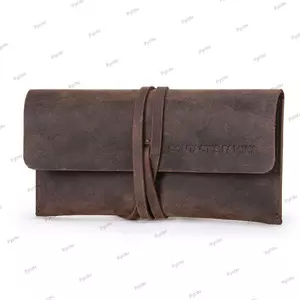 Bút Chì Da PYCOU, Dây Đeo Đóng Túi Bút Da, Da Bò Retro Túi Đựng Bút Chì Di Động Trường Học