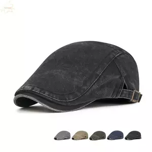Mũ nồi Denim AWNGD, Mũ Cotton Retro Newsboy, Lái xe Golf Baker Đạt đỉnh có thể điều chỉnh Giải trí Mũ che nắng nữ